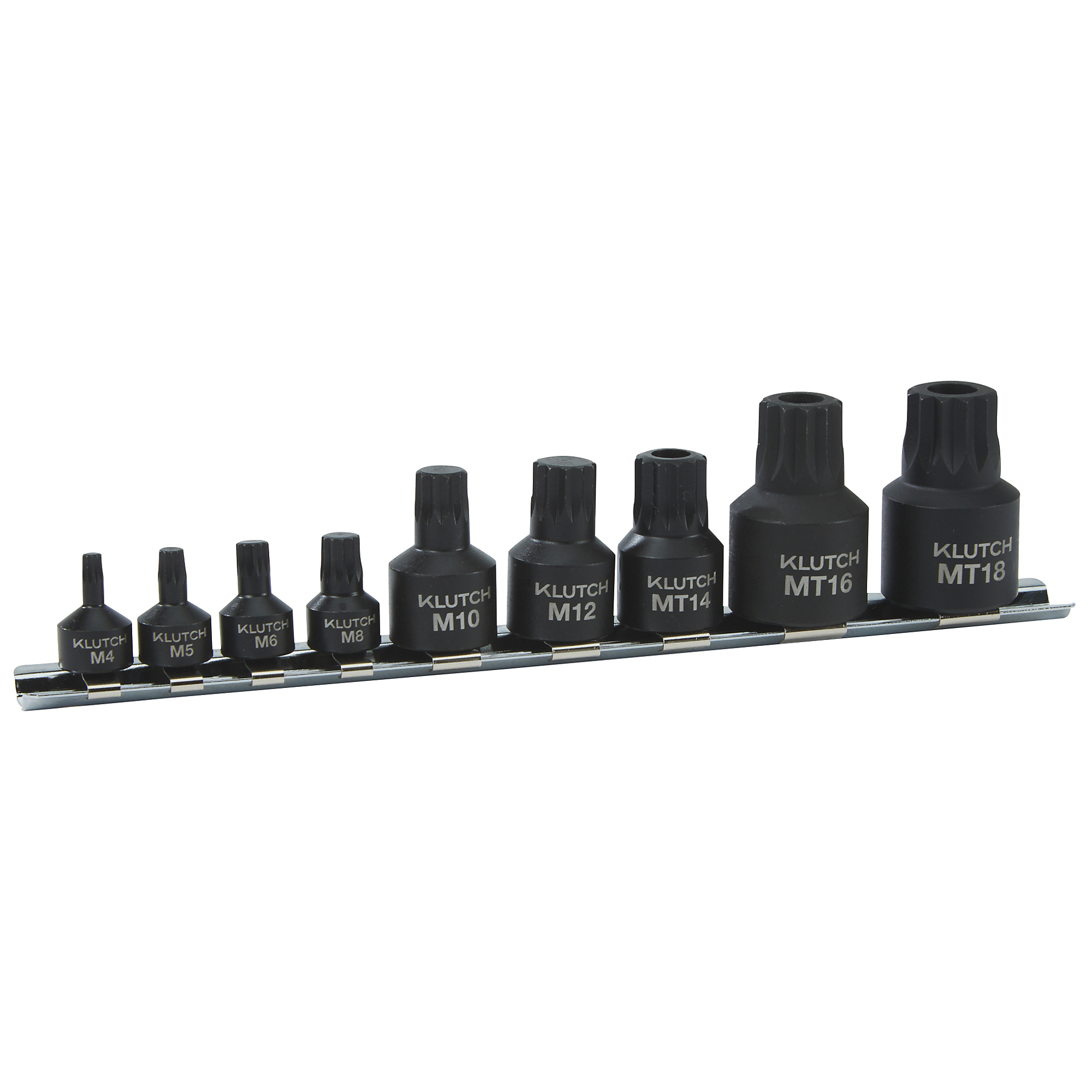 Klutch 9-Pc. Stubby Tamperproof Square Bit Set